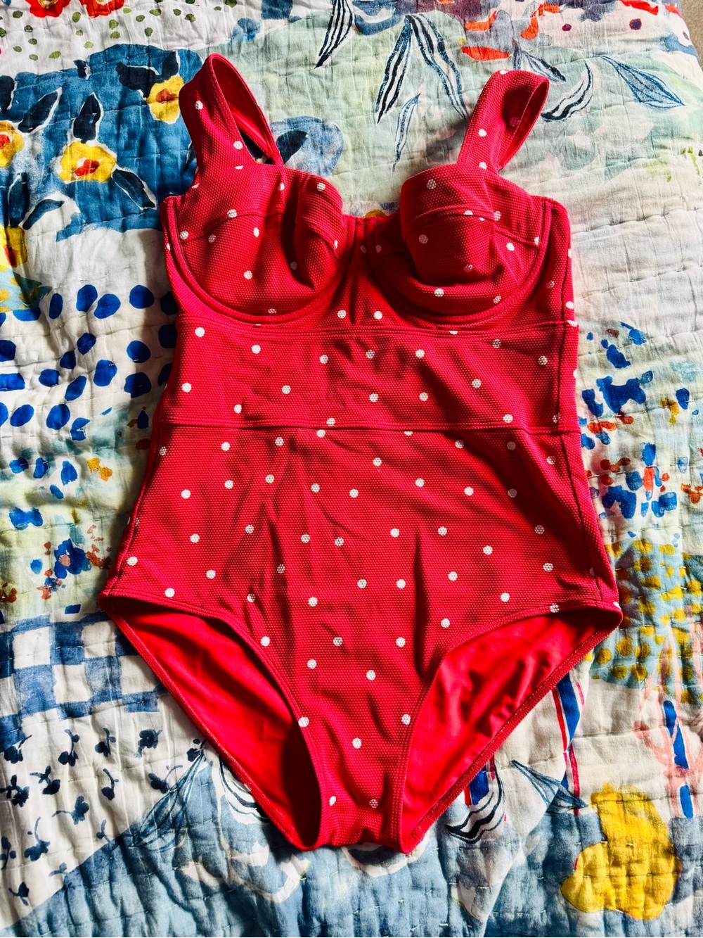 Une Piece Red Polka Dot One-Piece Swimsuit Sz US 10